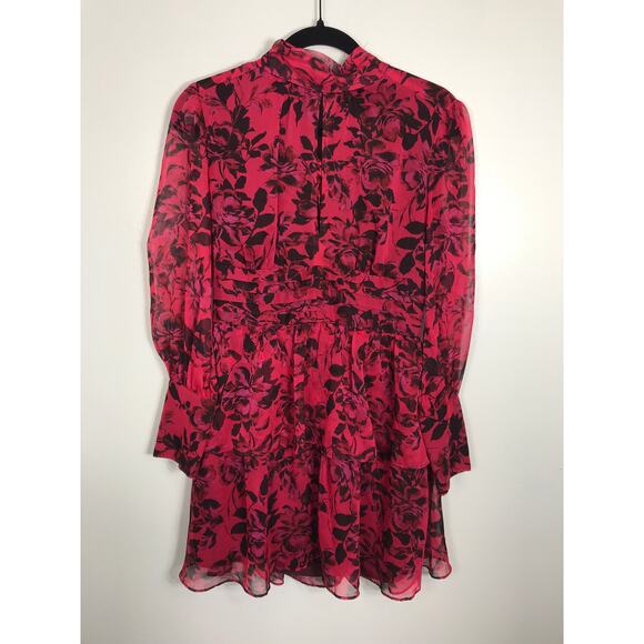 Amanda Uprichard Samira Pink Ella Floral Mini Dress Feminine Pretty - Picture 2 of 10